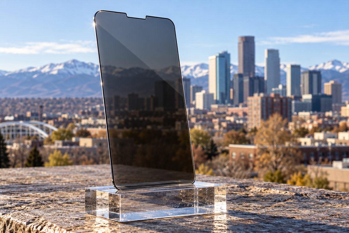 Side-by-side comparison showing privacy glass blocking visibility at an oblique side angle.
